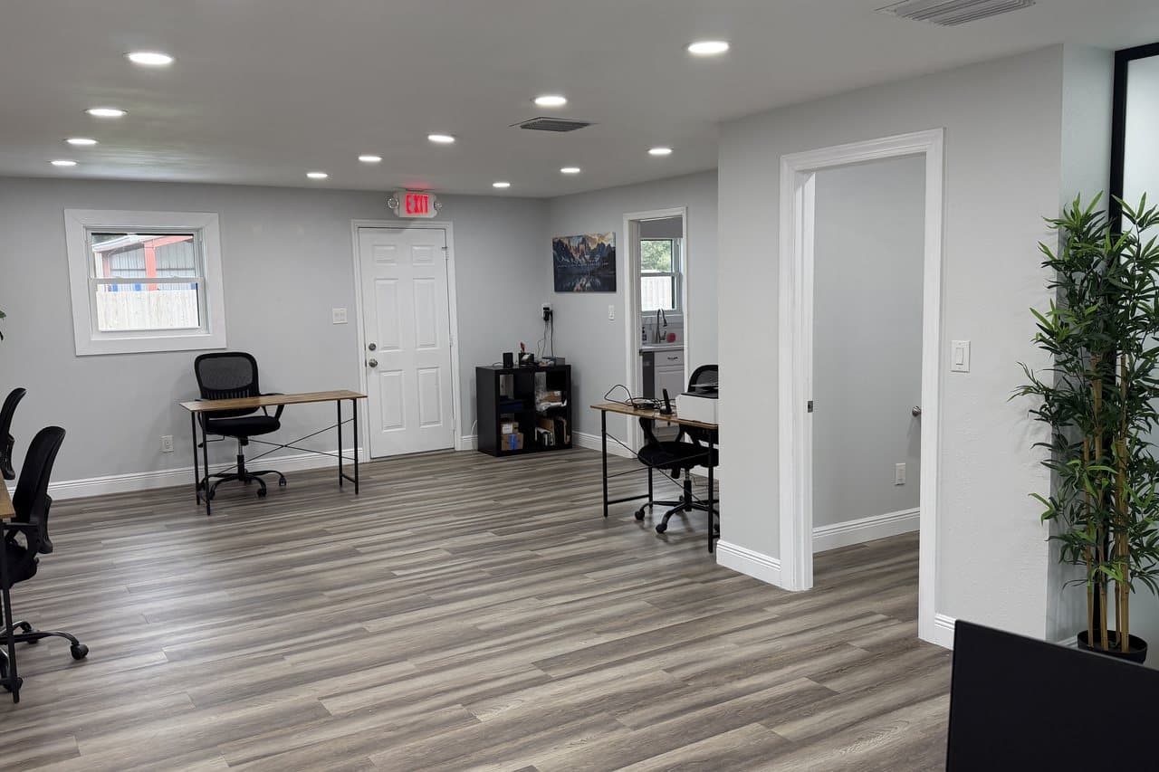 A recent commercial repositioning. Office suite, after renovation.